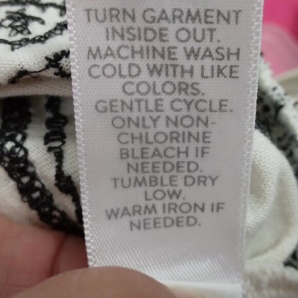 J. Jill | Embroidered Knit Ruffle-Sleeve Tunic Black Ivory | Size MP - Picture 10 of 11